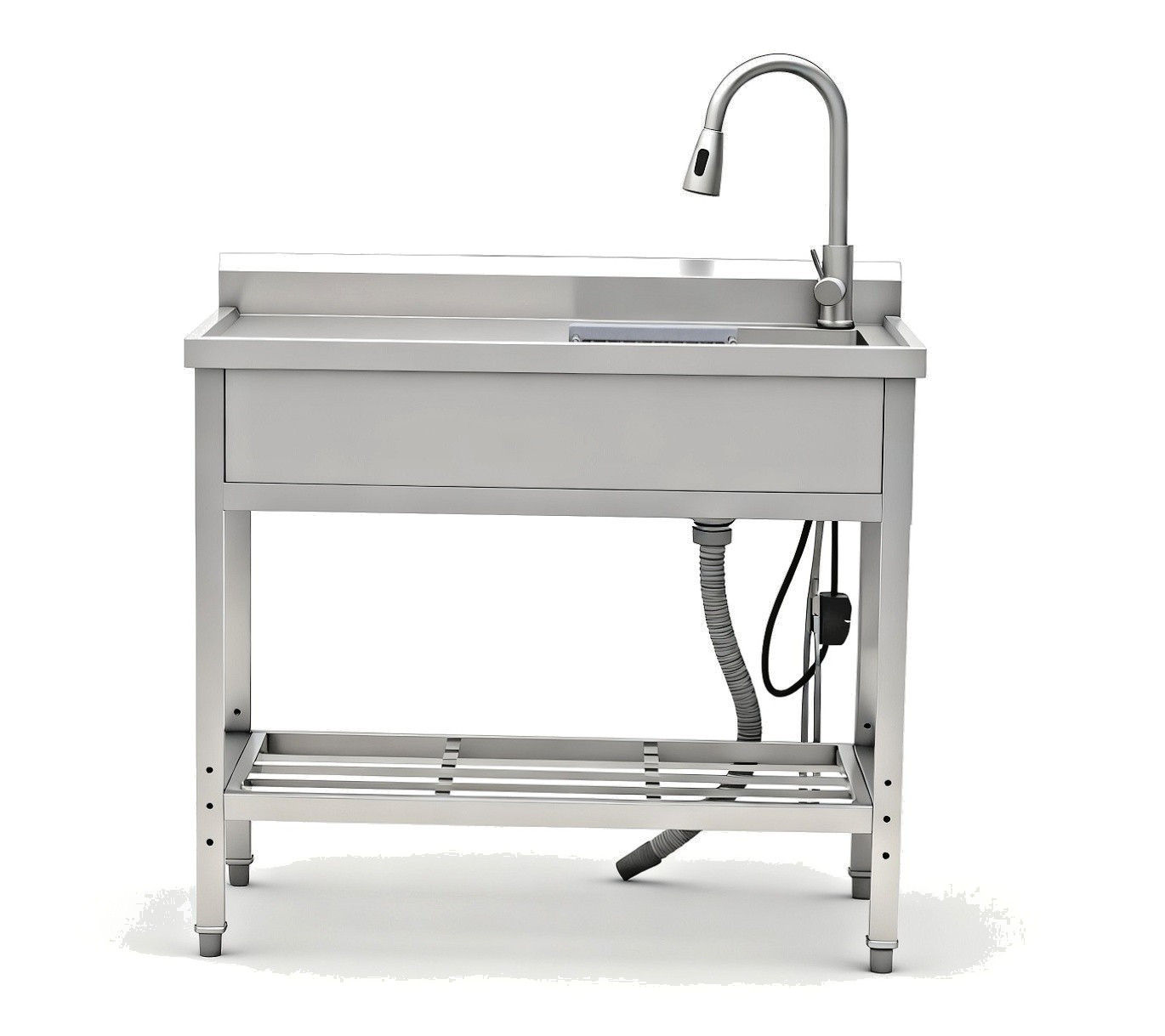 Free Standing Commercial Stainless Steel sink 39" Kitchen Utility Sink