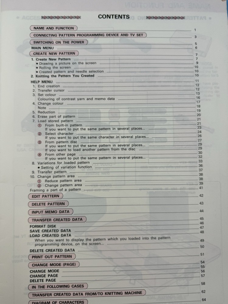 KNITKING INSTRUCTION Manual Book for PPD-110 Pattern Programming Device