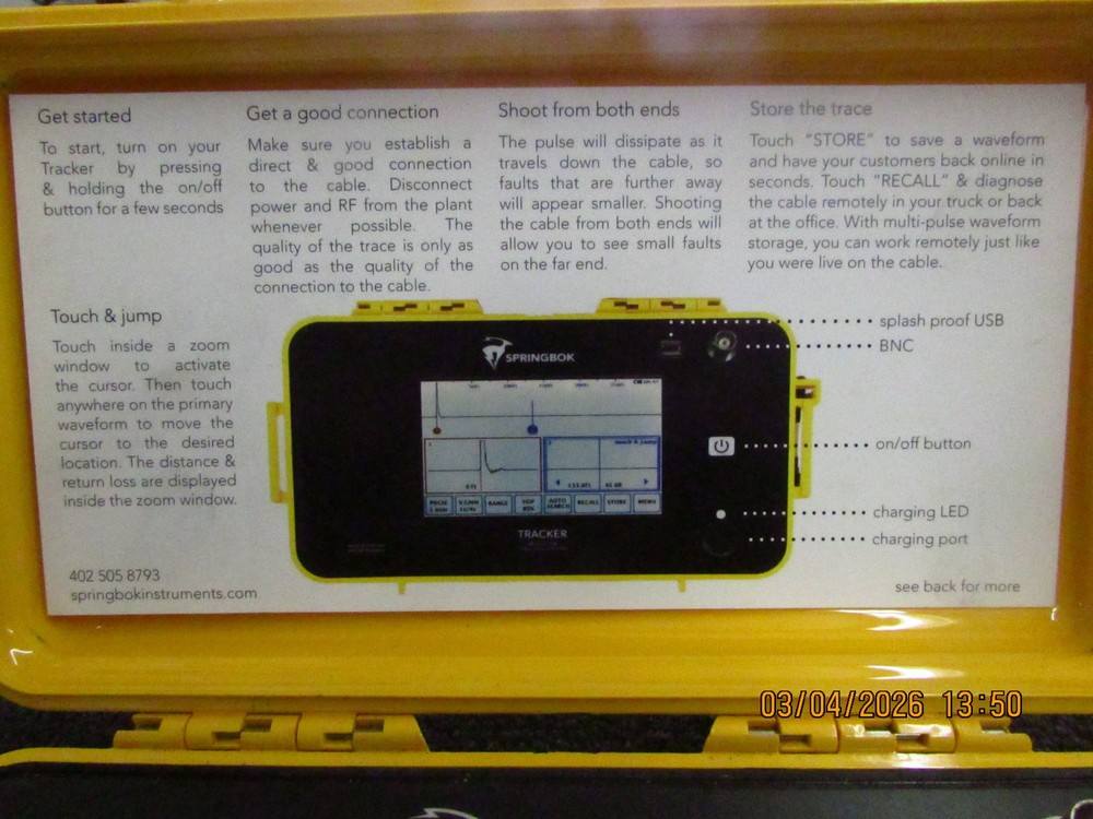 Springbok Tracker -Time Domain Reflectometer - CFL TDR CATV TDR