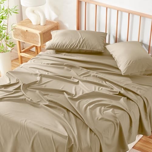 4 Piece Sheet Set - 60% Microfiber, 40% Rayon Derived Queen 05 - Warm Sand
