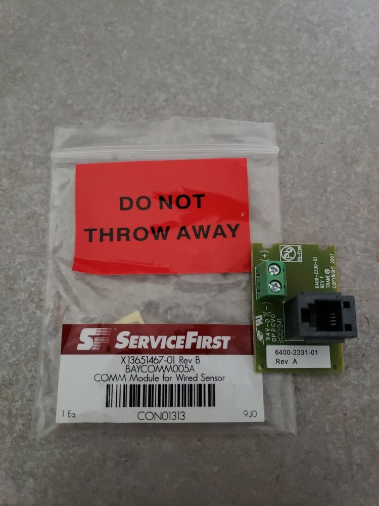 TRANE COMM MODULE FOR WIRED SENSOR X13651467-01 6400-2330-01