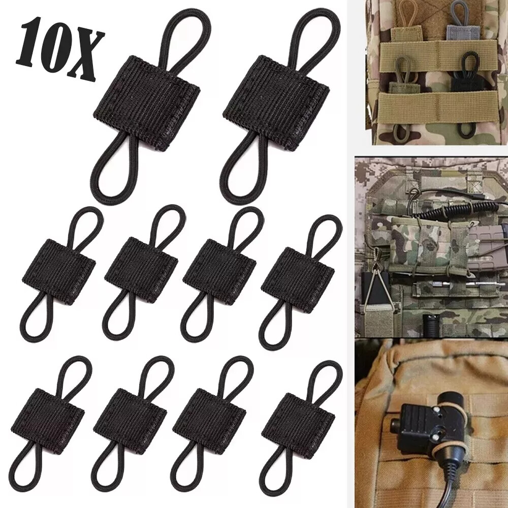 Tactical Tools Organizer Cable PTT Retainer MOLLE System Elastic Strings Straps