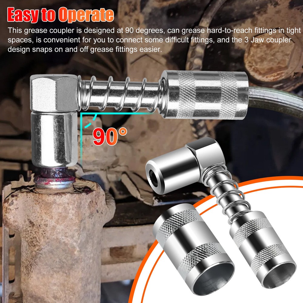 Grease Nozzle Grease Gun- Accessory 90 Degree Grease Coupler Adapter⬆️
