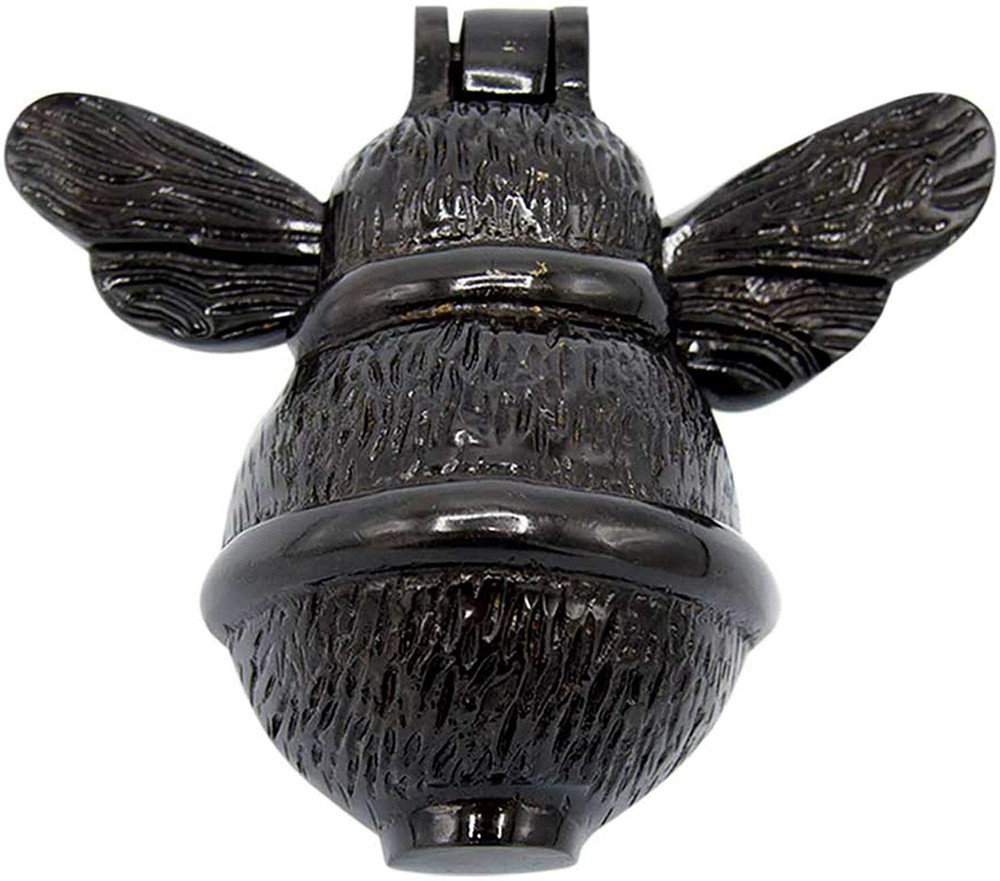 Solid Brass, Black Bumblebee Door Knocker for Front Door Handmade Gift