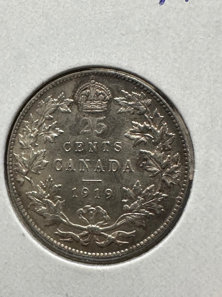 1919 Canada Twenty Five Cents Mid--Upper AU