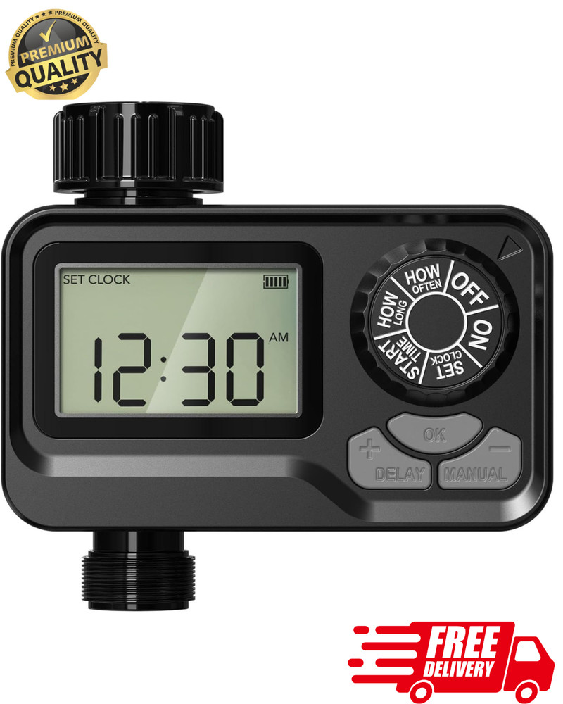 Programmable Digital Water Timer Hose Irrigation Controller Rain Delay 1 Outlet