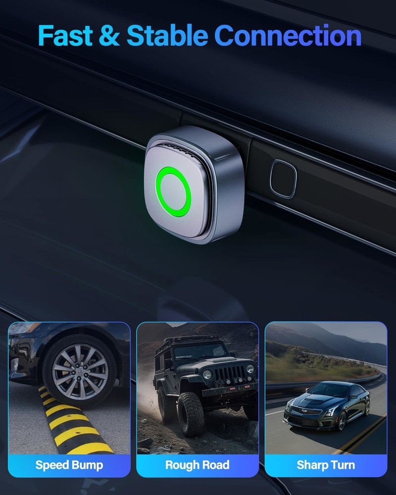 Wireless Apple CarPlay Android Auto Adapter 5.8GHz Stable Connection Plug & Play