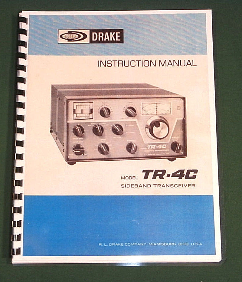 Drake TR-4C Instruction Manual: 11" x 17" Foldout Schematic & Protective Covers!