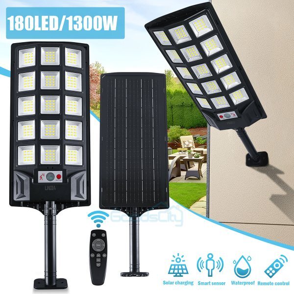 20000000LM Commercial LED Solar Street Light Outdoor Dusk to Dawn Road Area Lamp