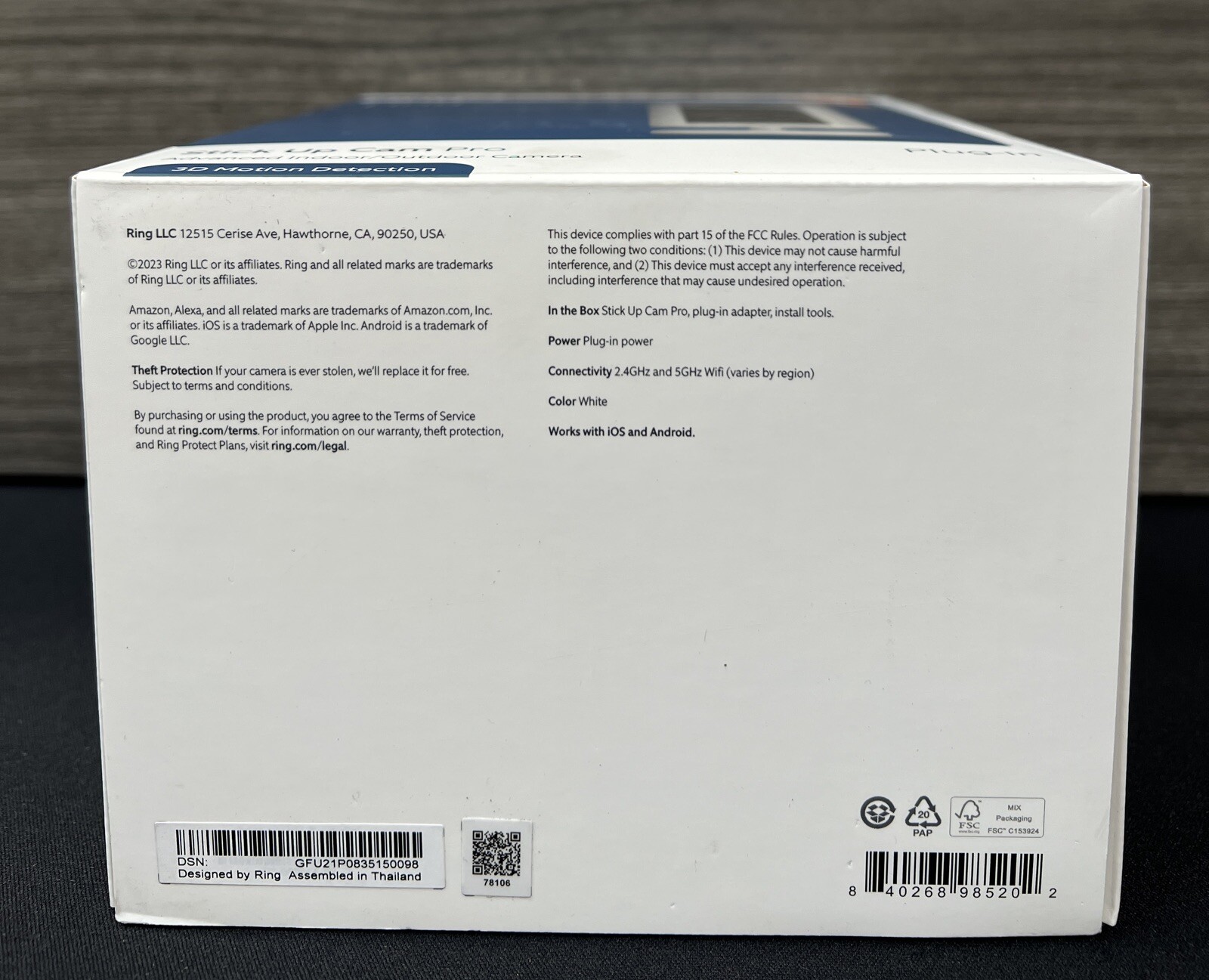 Ring - Stick Up Cam Pro Plug In Indoor/Outdoor Security Camera with 3D Motion