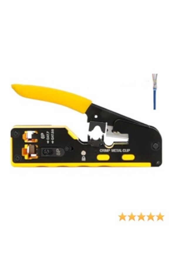 Ethernet Crimp Tool Kit - Cat5/Cat6/Cat7 Network Crimper with Cable Tester, Mini
