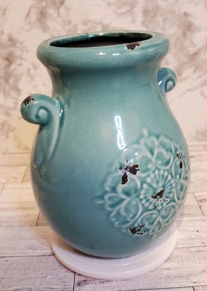 1970s Orejon Turquoise Table Vase