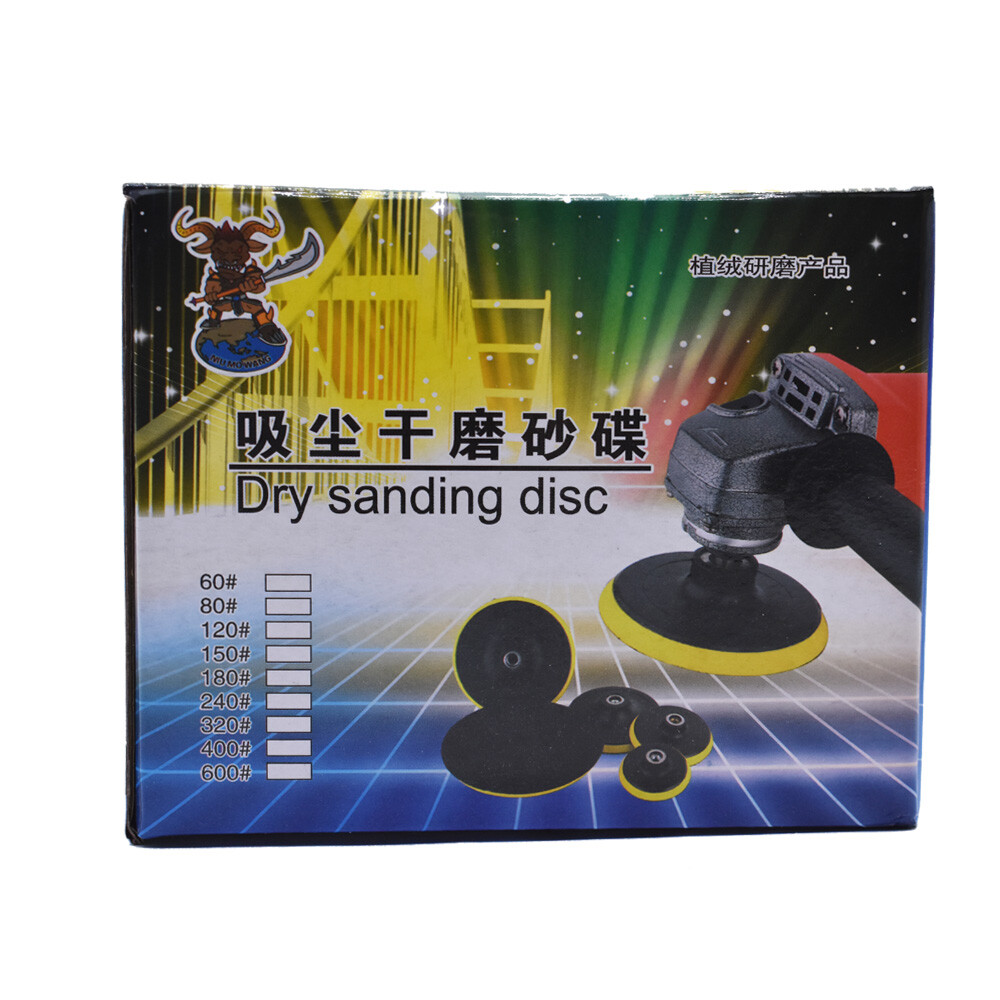 100 Pcs 120 Grit 6" NO-Hole Disc Hook Loop Pads Sanding Discs Flocking