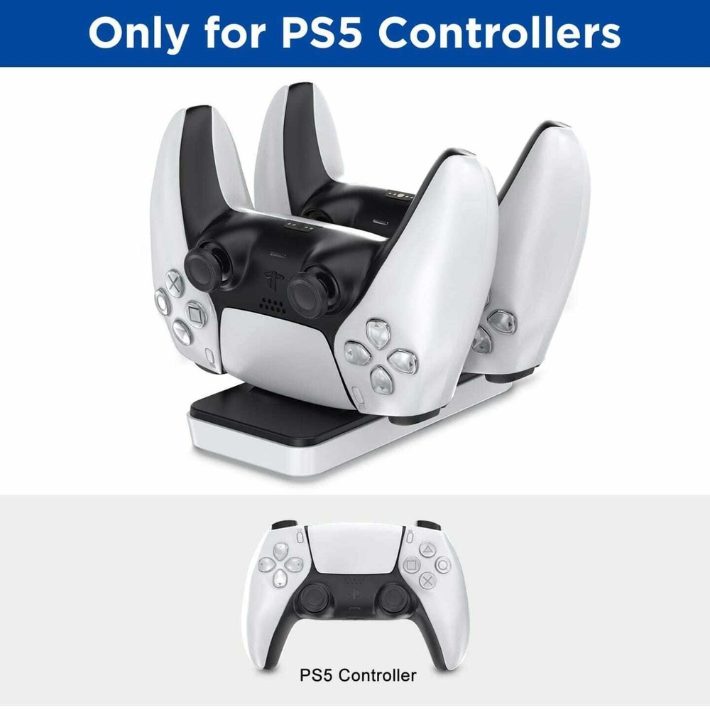 Dobe Dual PS5 Controller Fast Charging Dock, Compact and Lightweight, White