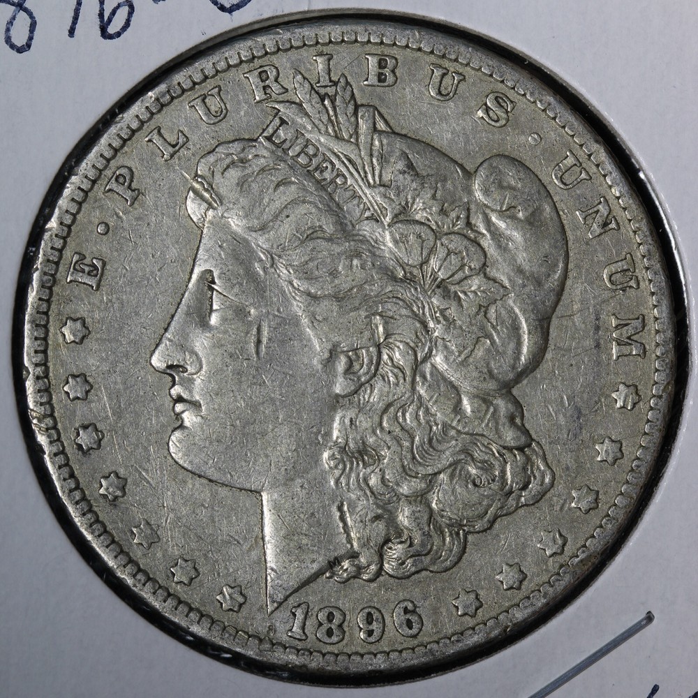 1896-O Morgan Silver Dollar VF+/XF E540 JUNP