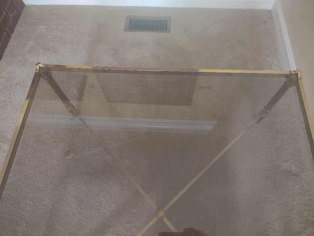 Vintage brass and glass coffee table