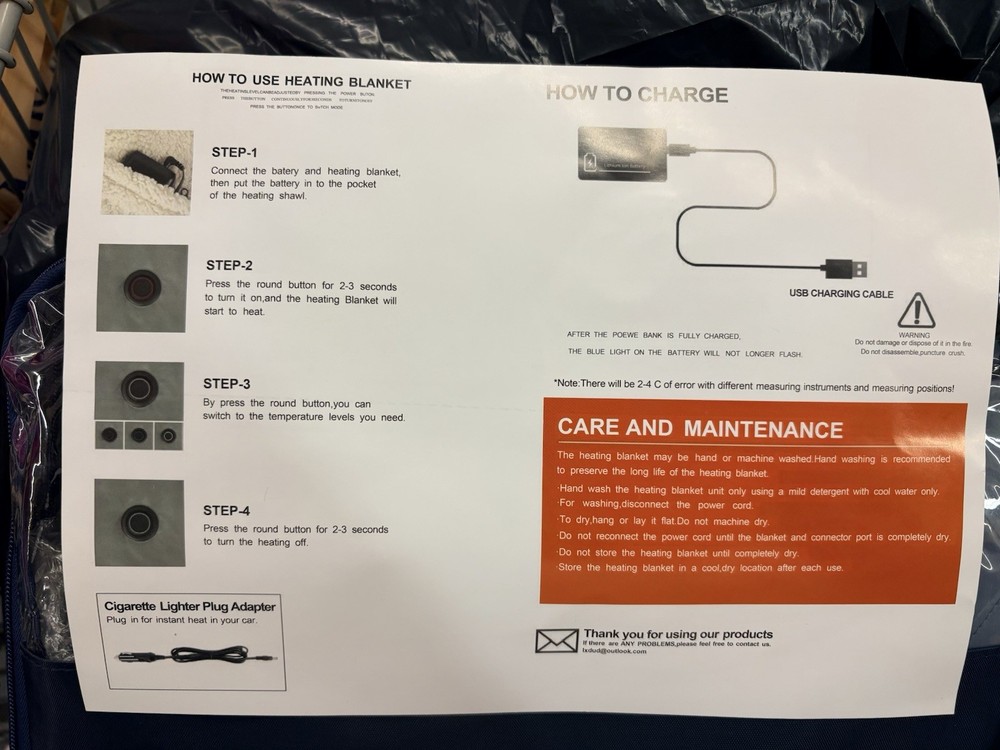 Heated Camping Blanket
