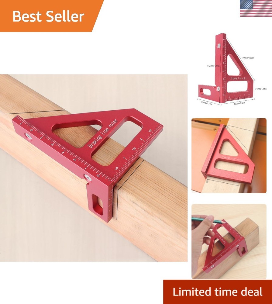 Aluminum Alloy Multi-Angle Ruler - High Precision Measuring Tool for Woodworkers
