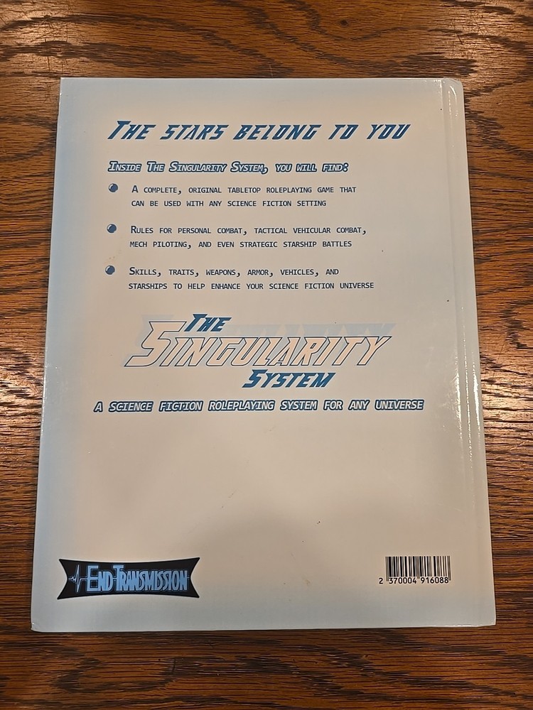 The Singularity System Devon Oratz 2013 Roleplay RPG