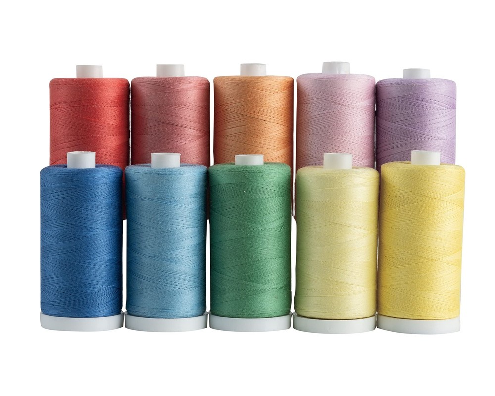 Connecting Threads 100% Cotton Thread Sets - 1200 Yard Spools (Set of 10 - Sa...