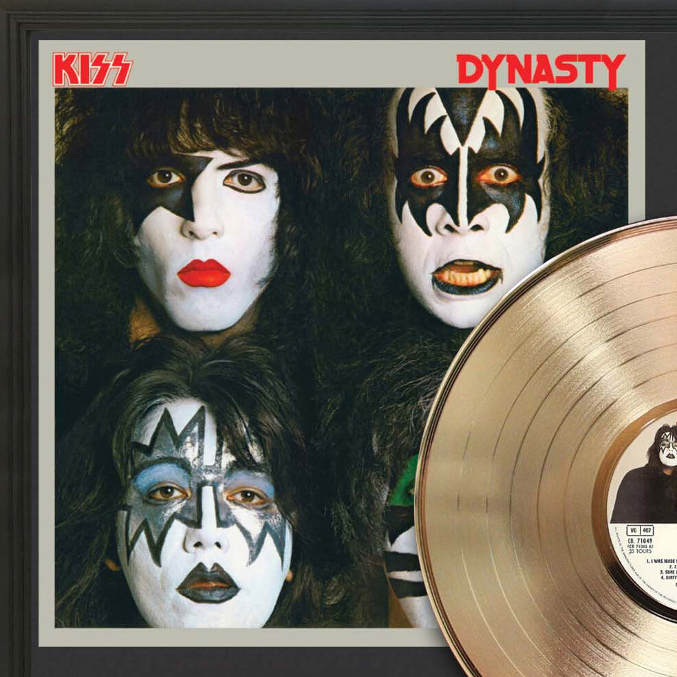 KISS Dynasty Framed Legends Of Music Gold LP Record Display