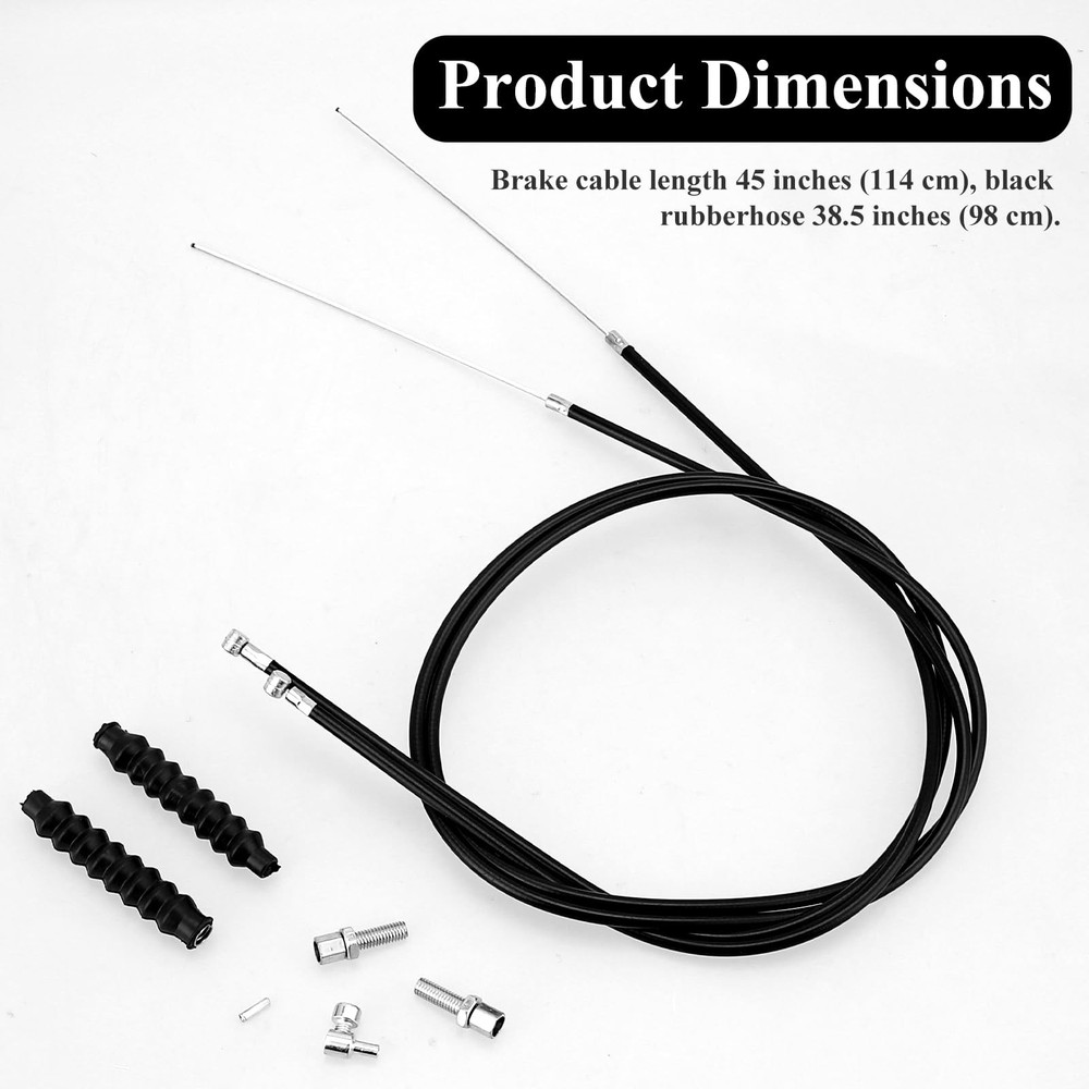 2 Packs Rollator Brake Cable Replacement Parts, 41" Black