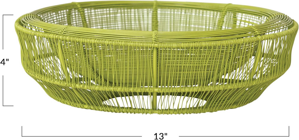 Metal Wire Double-Wall Bowl, Chartreuse