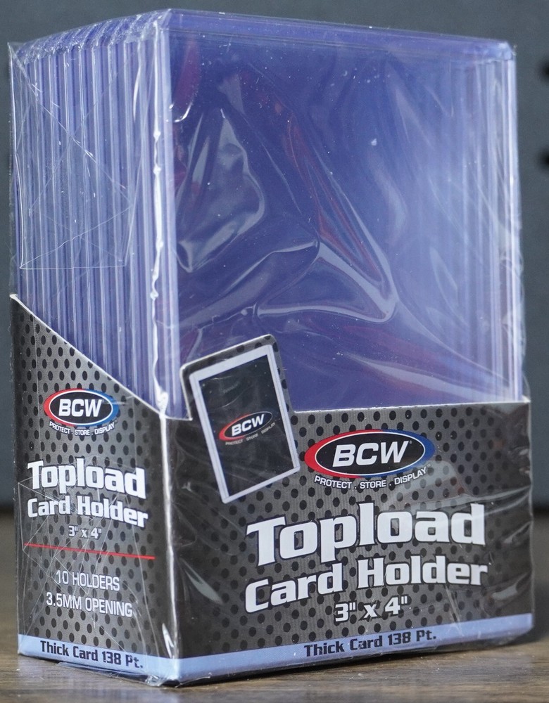 (10) Thick Card 3x4" Toploader Card Holders (138 Pt. Thickness) BCW NEW