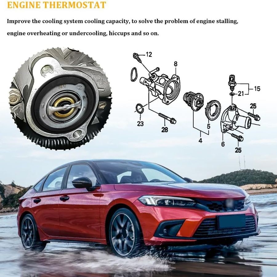High Performance Automotive Replacement Engine Thermostat with Gasket, Auto Engi