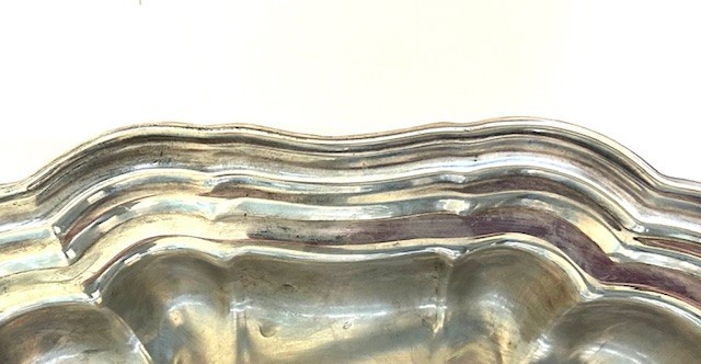 Gorham Heritage SIlverplate Fluted Rectangle Covered Serving Dish Tray Plate