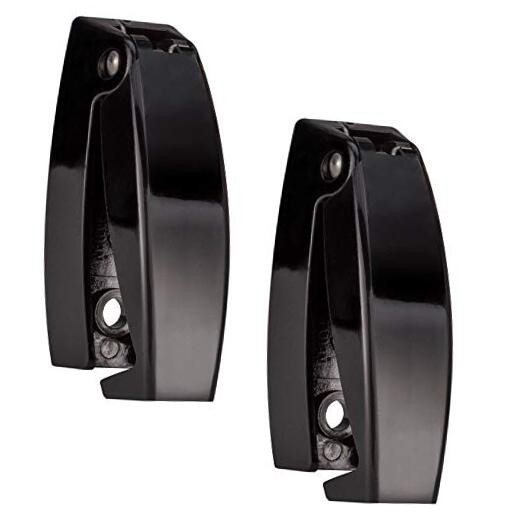 Black RV Rounded Baggage Door Catch Latch Compartment Hardware Clips | 2 Pack