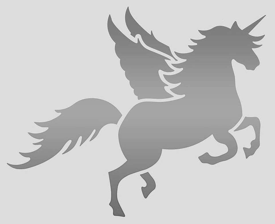 6"x7" Clear Plastic Stencil - Unicorn (SA853)