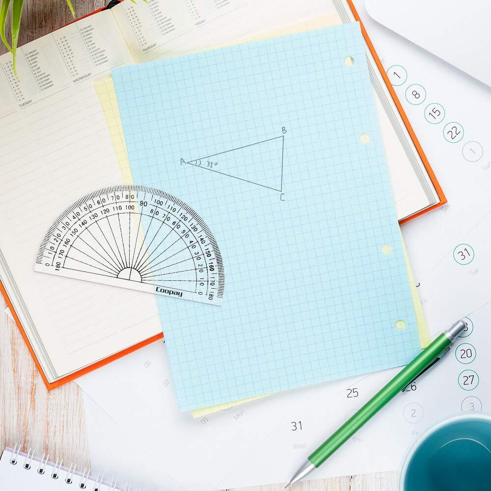 24 Pack Plastic Protractors Clear Protractor Student Math Protractor Set 180 ...