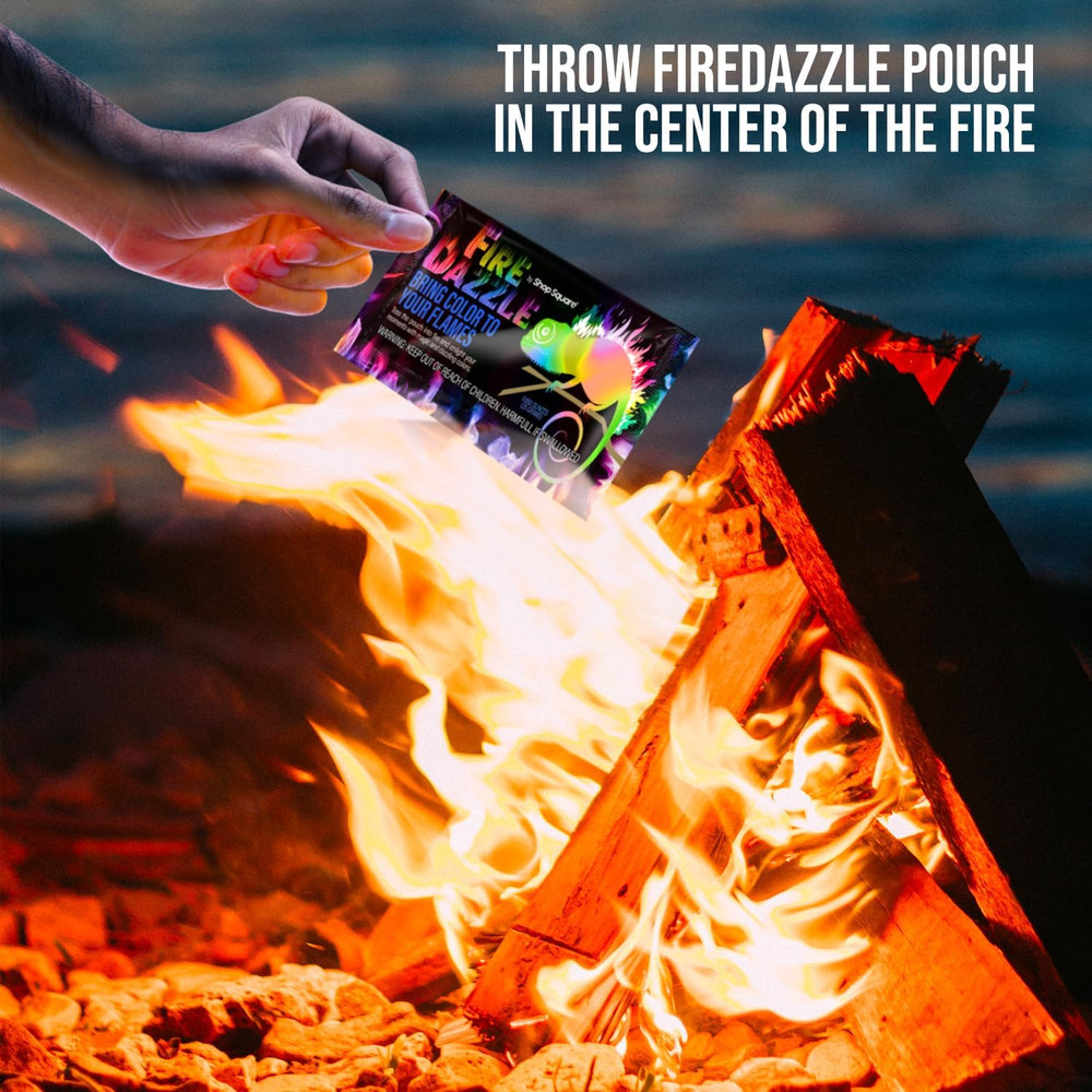 Fire Dazzle Fire Color Changing Packets for Fire Pit - 25 Pack Color Packets, Fl