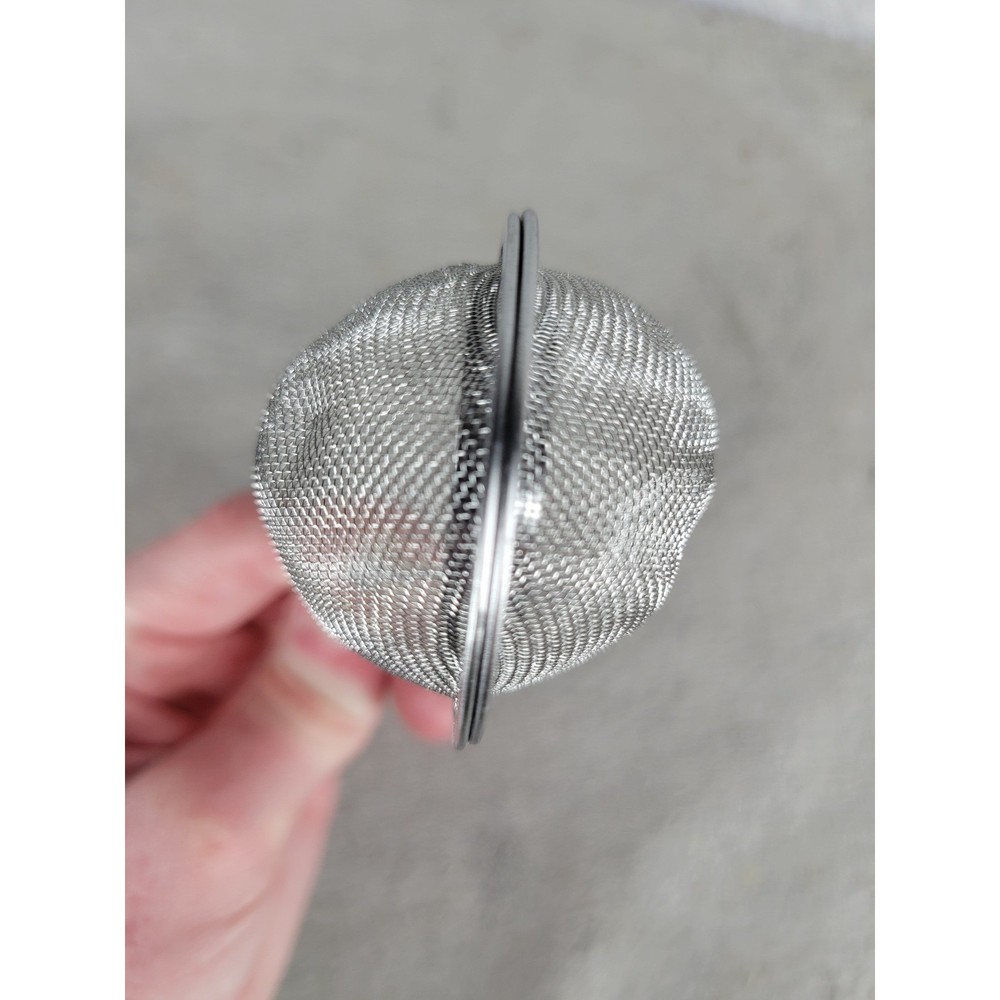 Stainless Steel Mesh Tea Infuser Ball with Spring Action Squeeze Handle Silver