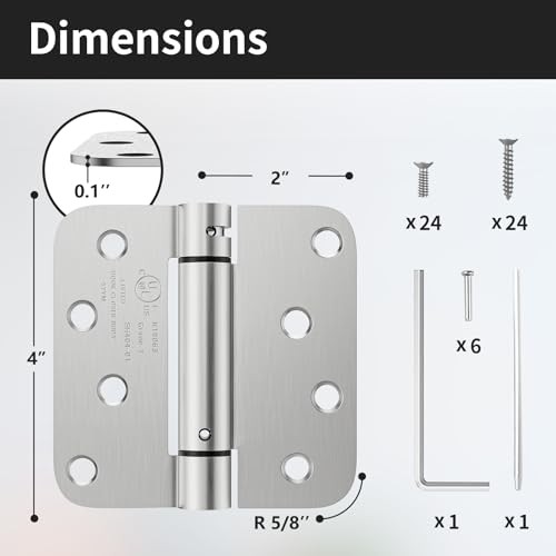 3 Pack Self Closing Door Hinges 4 Inch, Automatic Closing Door Hinge with