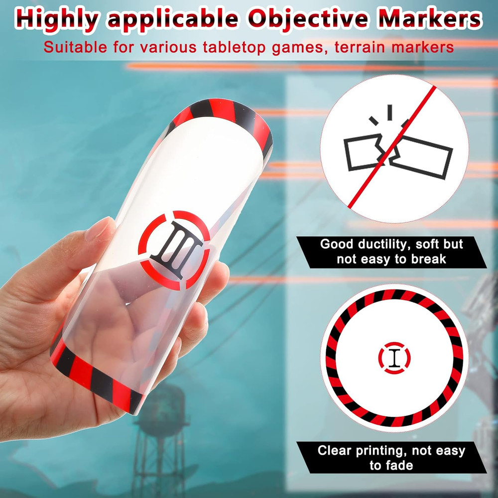 Libima 6 Pcs Objective Point Markers round PVC Objective Marker Gaming Accessory