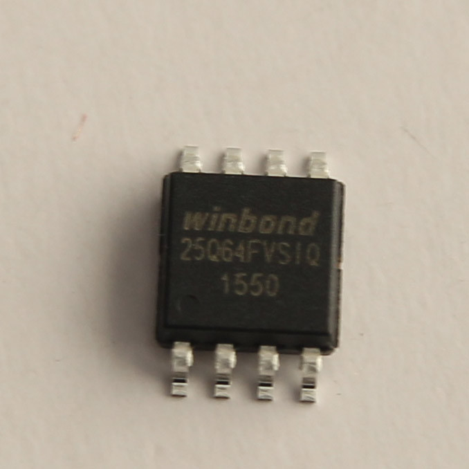 Winbond 25Q64FVSIQ serial flash memory. Flash chip. Programmed. Flashed.