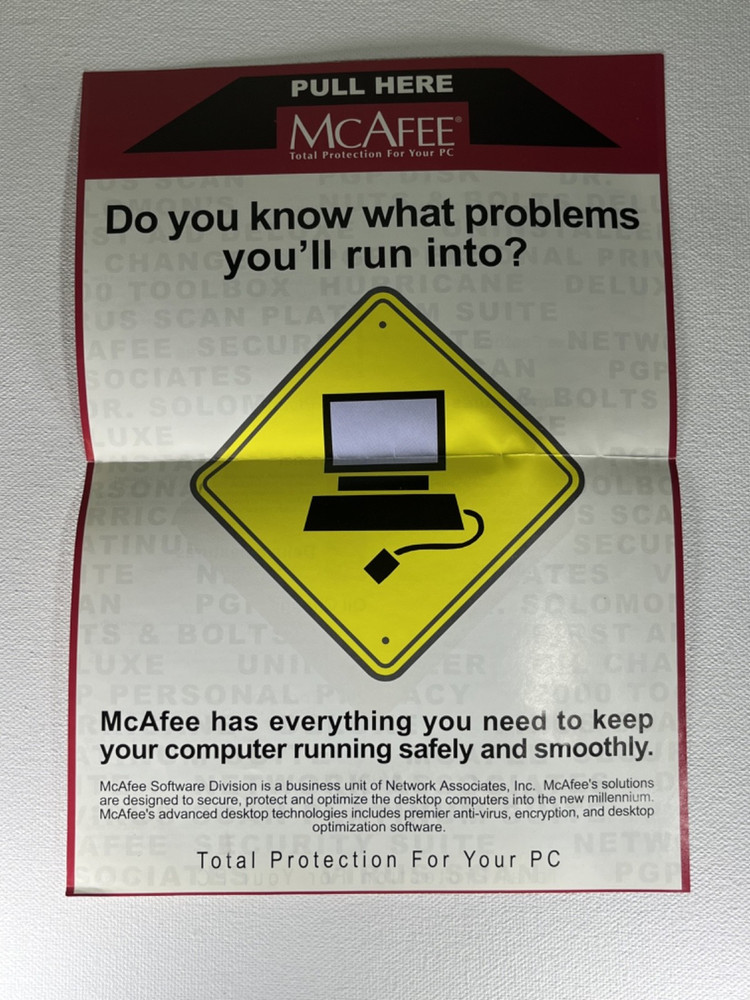 1998 McAfee Nuts & Bolts Platinum Big Box CD, Book, and inserts