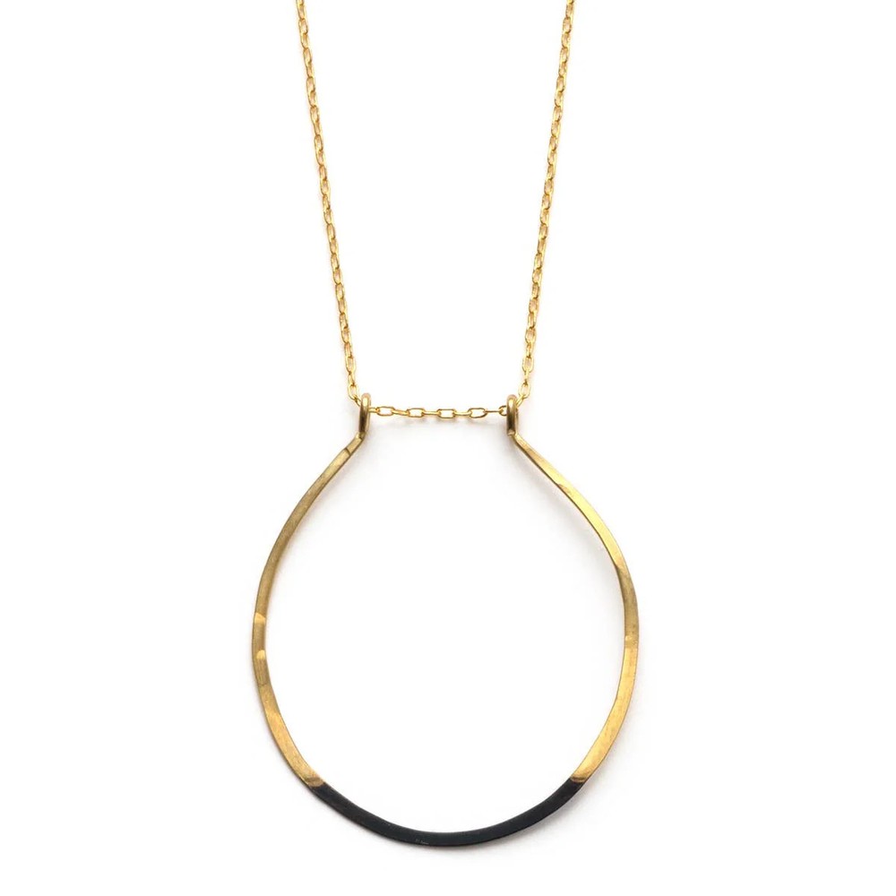 Patina Dipped Circle Necklace