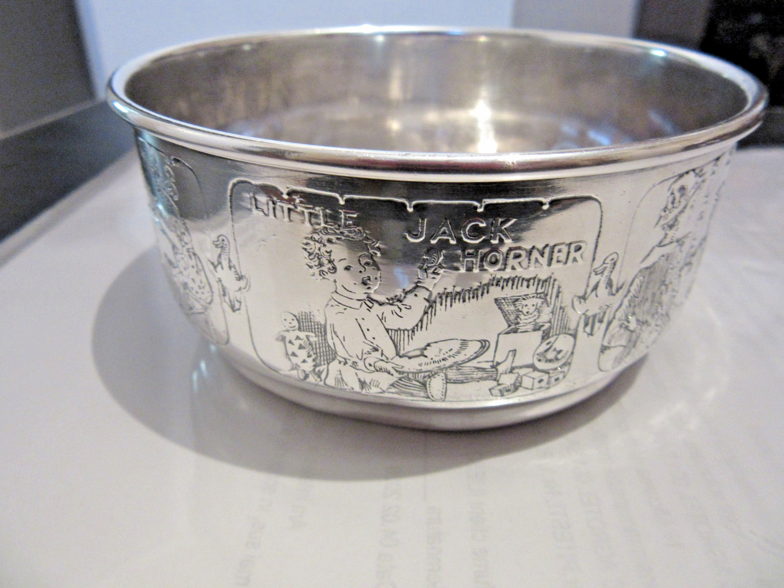 Kerr Sterling 1399 Baby Child Bowl With Engraved Stories Nursery Themes 5.1 Oz