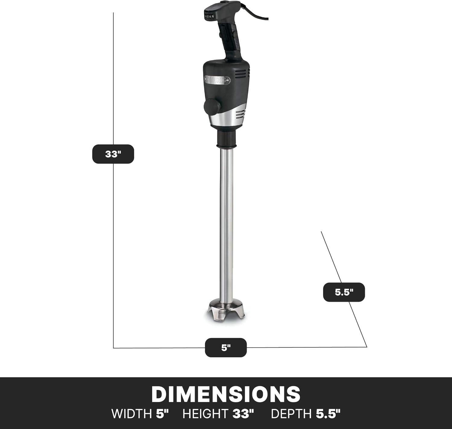 Waring | Big Stik Heavy Duty Immersion Blender | 18” Shaft | 35-gal | WSB65