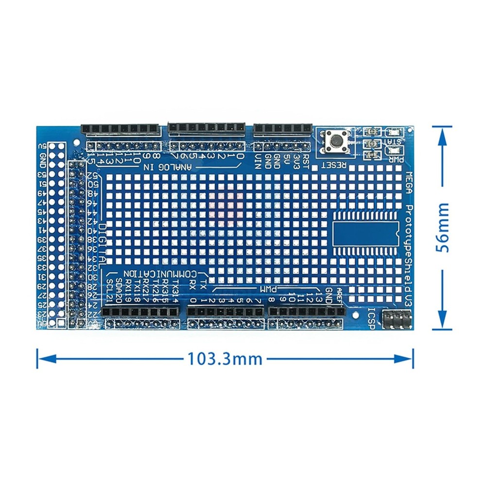 ProtoShield Prototype Expansion Board Breadboard for Arduino Mega 2 PCS Kit