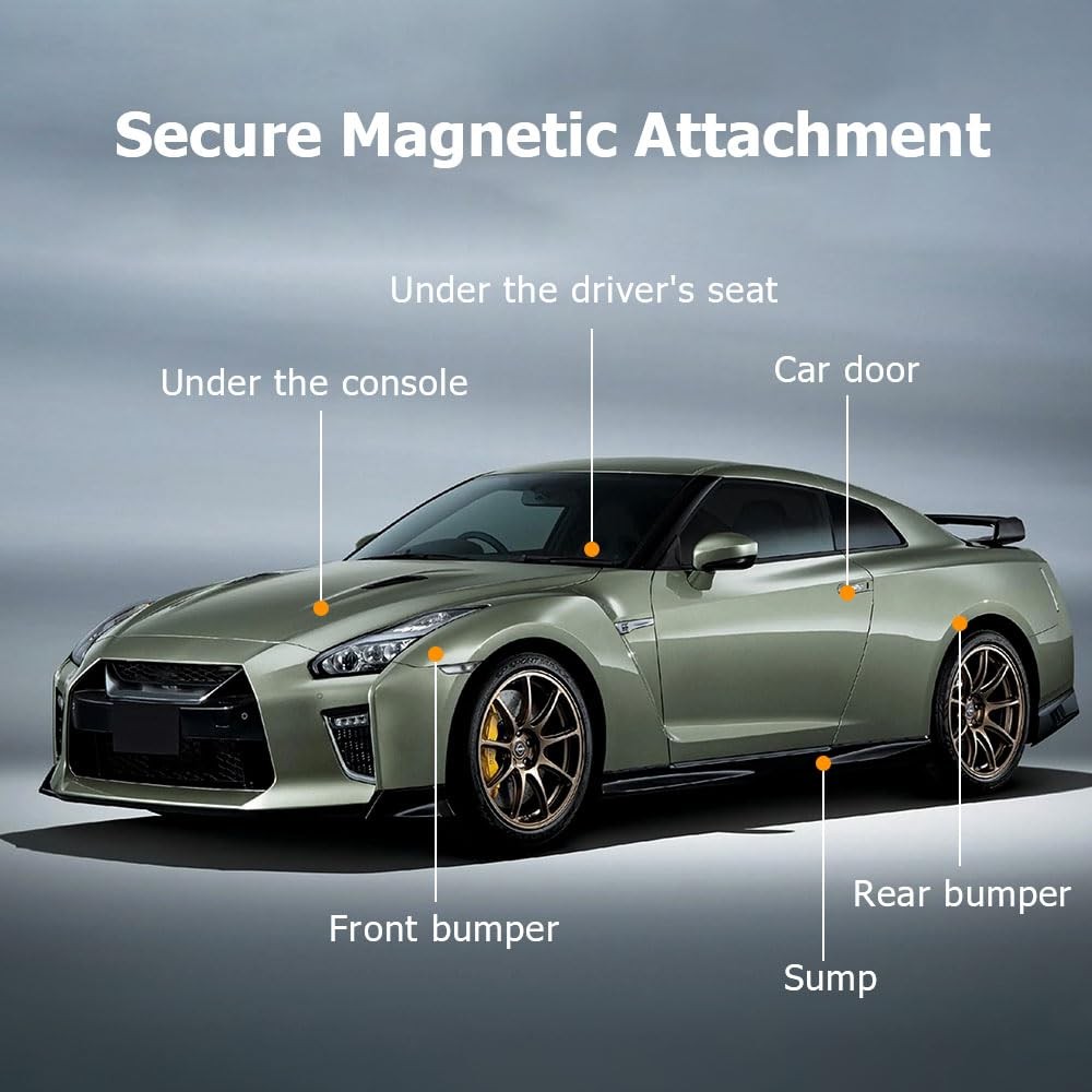 Undetectable GPS Tracker for Vehicles Work with Built-in APP small, black