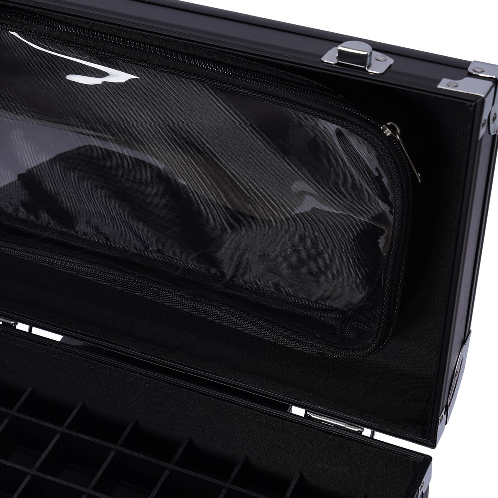 Rolling Cosmetic Storage Case Makeup Train Case Organizer Trolley Lock Black