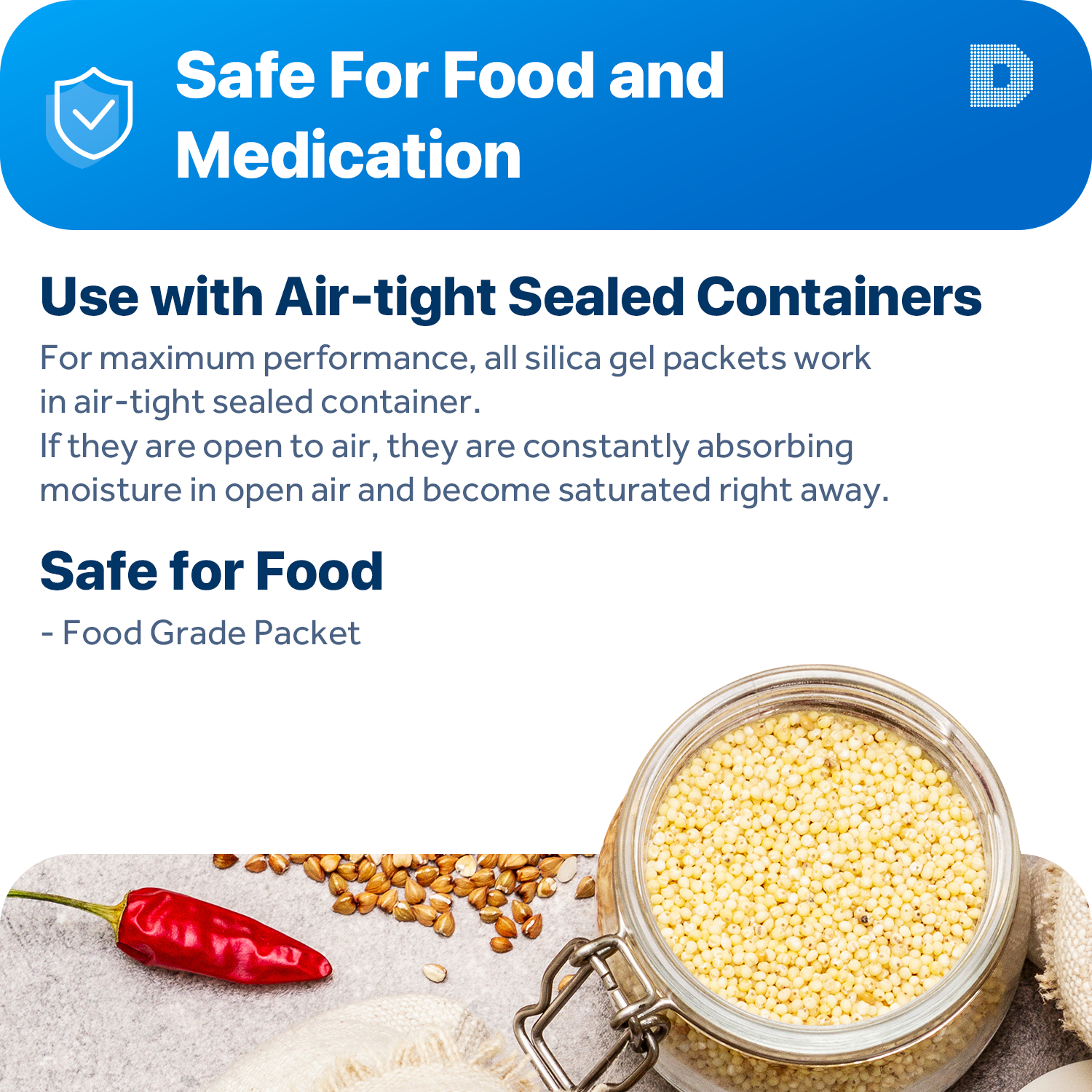 20 gram X 800 PK "Dry & Dry" High Quality Pure Reusable Silica Gel Desiccant