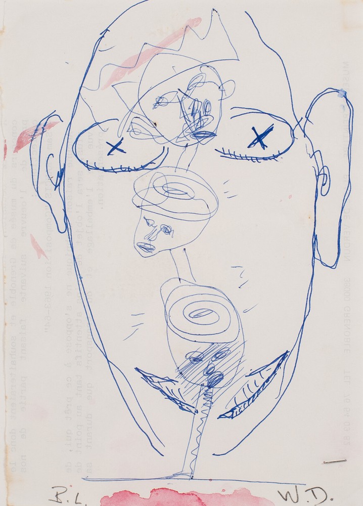 Walter Dahn, original drawing, signed.