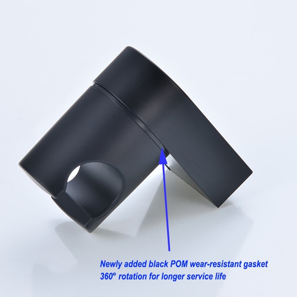 Sleek Matte Black Shower Head Holder Adjustable to Any User Preference