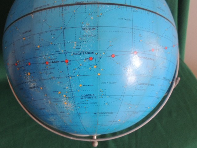 NICE 12" Apollo Celestial Globe 1971 Replogle Rotating Stars Constellations Blue