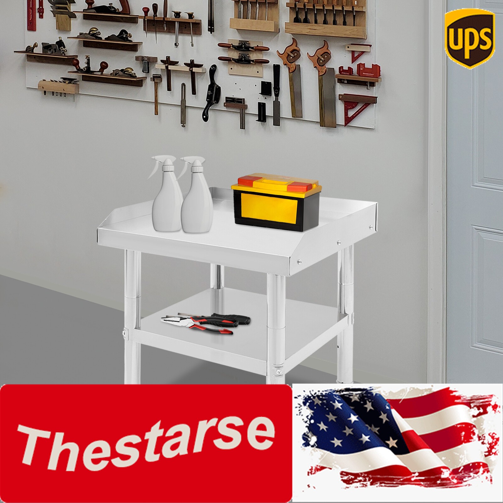 Commercial Kitchen Work Prep Table with Backsplash Stainless Steel Prep Table